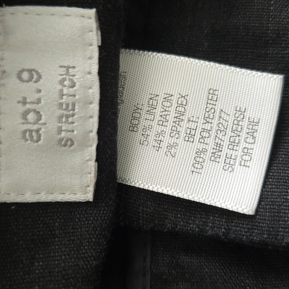 Apt. 9 Womens Linen Crop Pants With Wrap Belt Ebellished Buttons At Ankles -14 - Picture 5 of 7